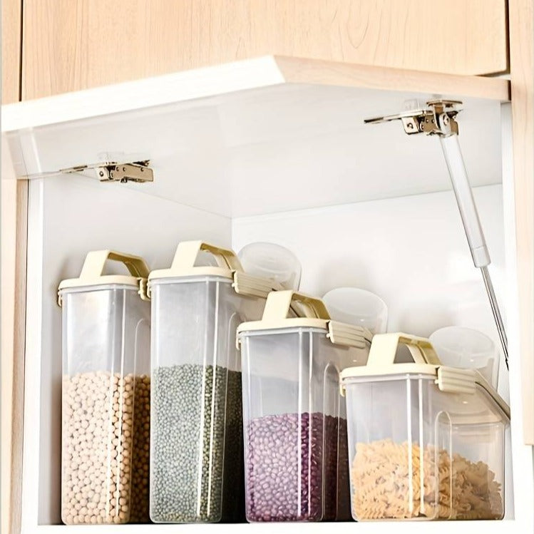 Cube Rice Storage Box, Kitchen Sealed Food Container, Transparent Grain Storage Tank, Food Storage Container with Pouring Spout And Measuring Cup Lid, Kitchen Pantry Organizer Cube Rice Storage Box, Kitchen Sealed Food Container, Transparent Grain Storage Tank, Food Storage Container with Pouring Spout And Measuring Cup Lid, Kitchen Pantry Organizer